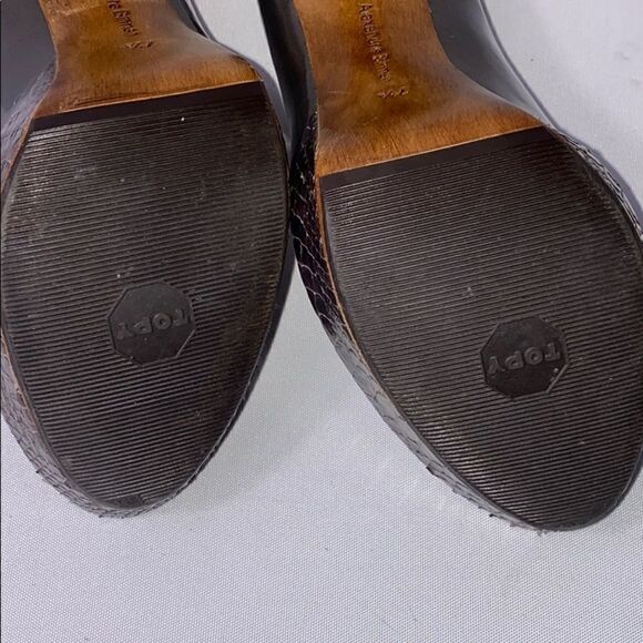 𝅺Alexandre Birman heels Authentic Python Patent Leather Pumps Size 7.5 Wood heel - Picture 12 of 14